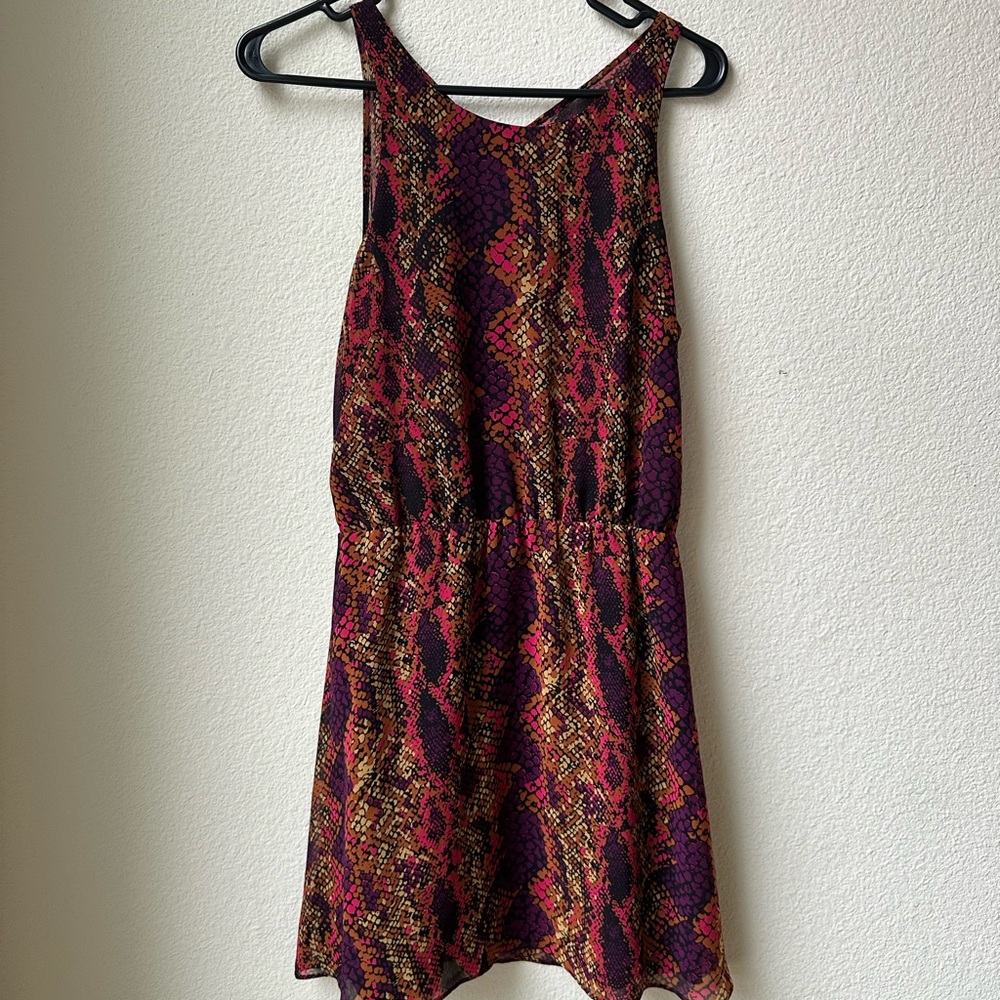 Dolce Vita Pink Orange Purple Skater Dress - Size M